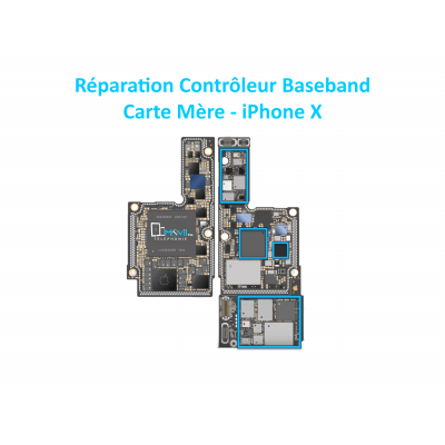 Réparation carte mère Apple iPhone X problème de réseau ou baseband